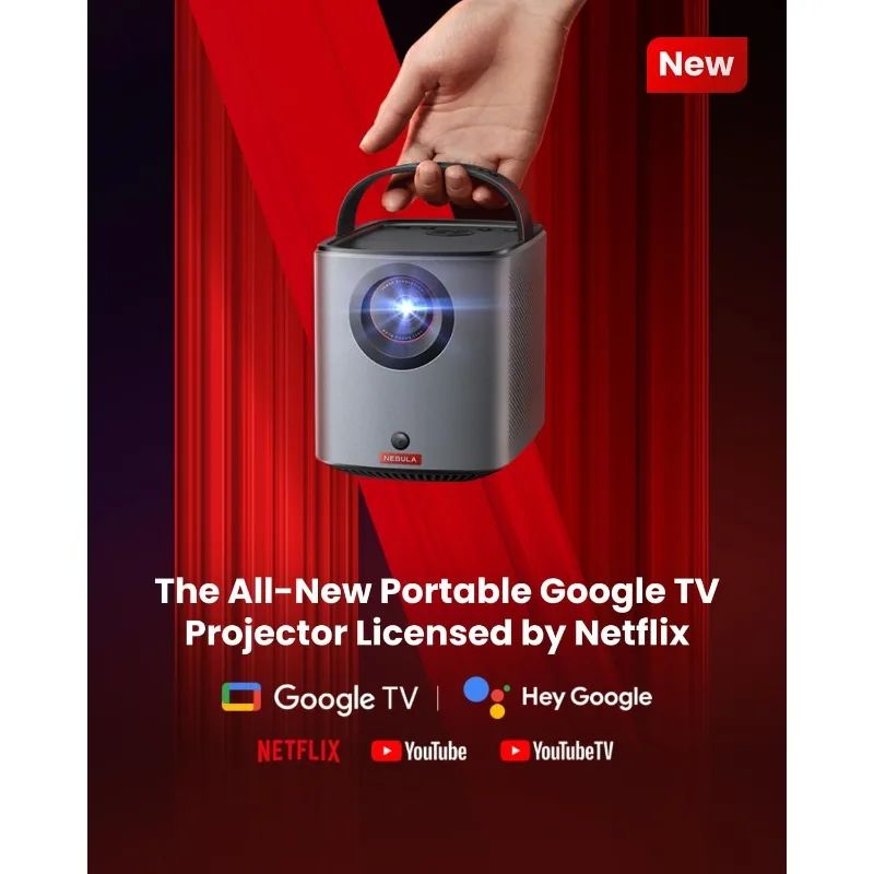 NEBULA Mars 3 Air GTV Projector - Netflix Officially Licensed, 400 ANSI-Lumen Brightness, Native 1080P, Dolby Digital Sound