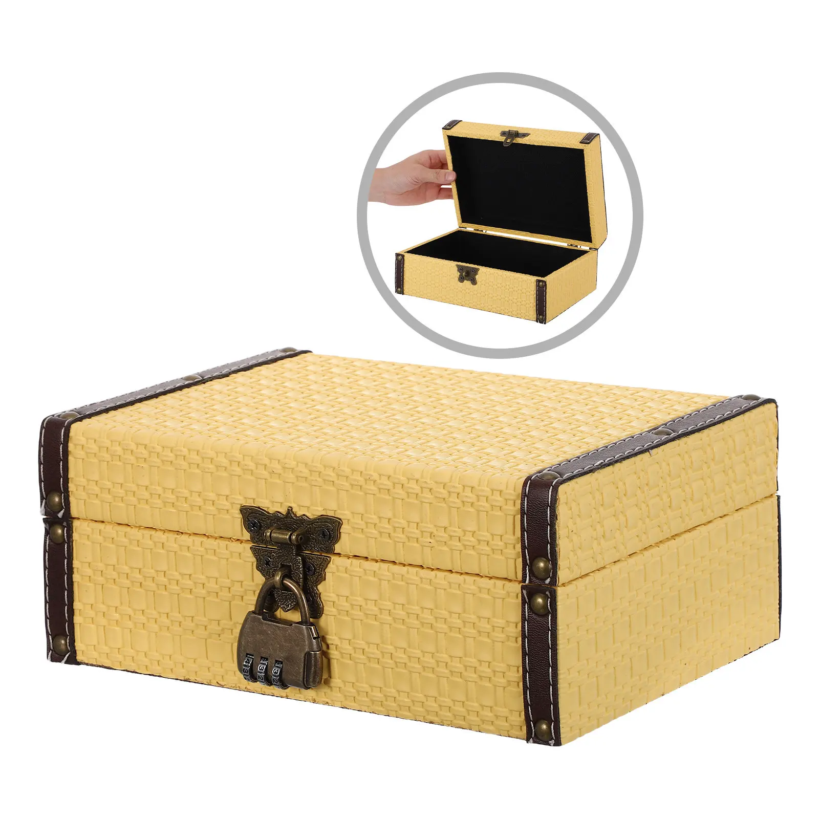 

Деревянный сундук для хранения украшений: шкатулка для ожерелий, серег и мелких предметов, запираемая, декоративная, дорожный футляр для драгоценностей