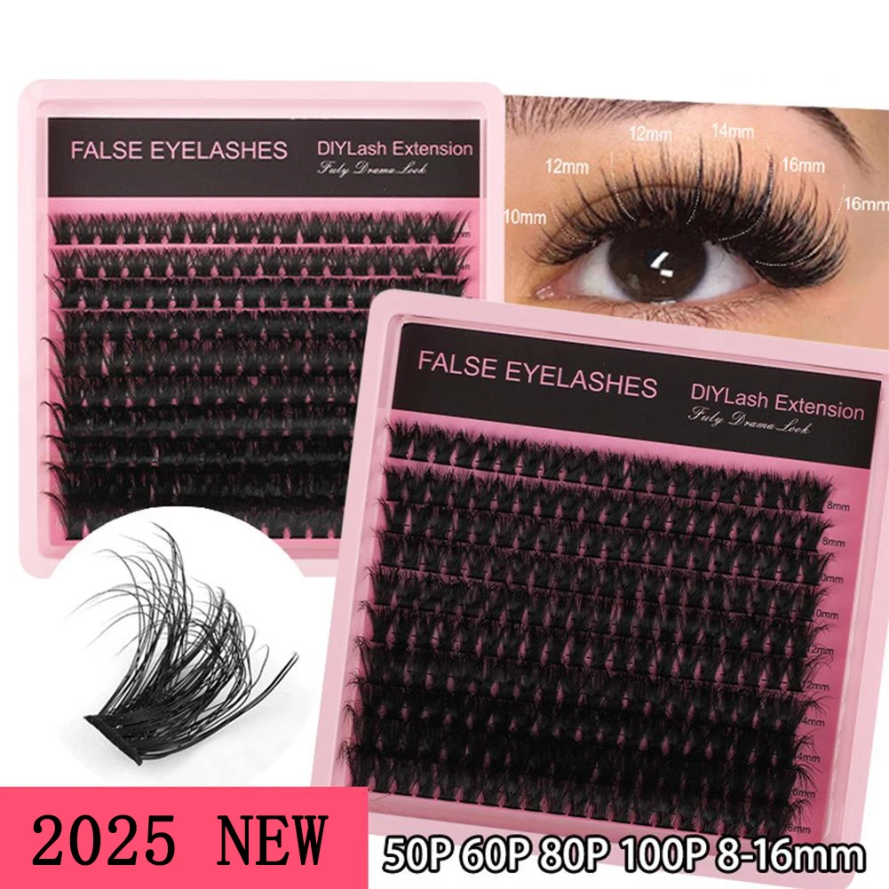 Cílios fofos clusters extensões de cílios individuais fofos grossos cílios individuais diy maquiagem cílios postiços ferramentas de maquiagem