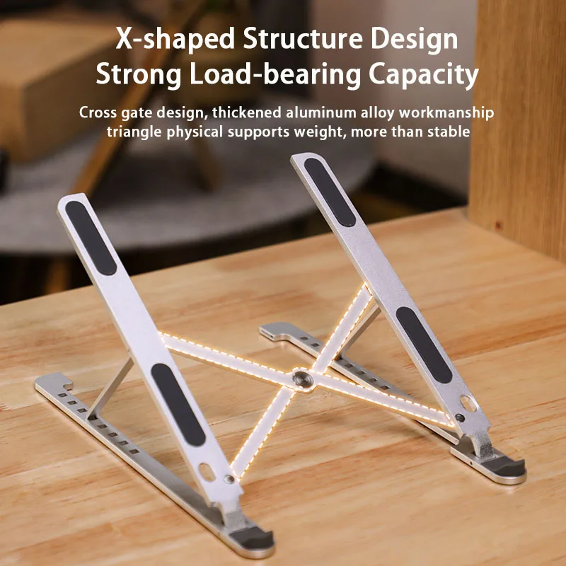 Portable Aluminum Laptop Stand for desk, Tablet Stand, Height/Angle Adjustable Laptop Stand Ergonomic, Ultra Lightweight, Silver