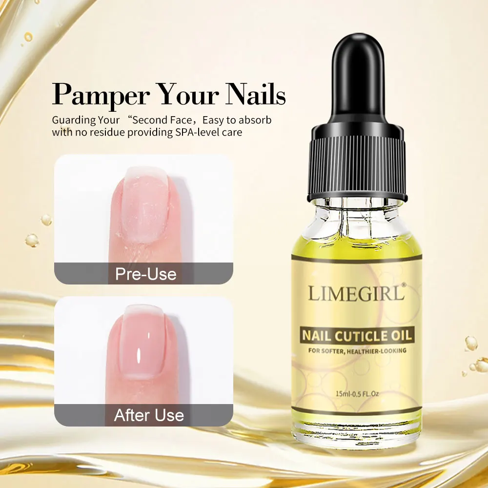 LIMEGIRL15ML Nail Cuticle Nutrient Oil Nourishes and Repairs Damaged Nails Moisturizing Strengthens and Brightens Nail Care