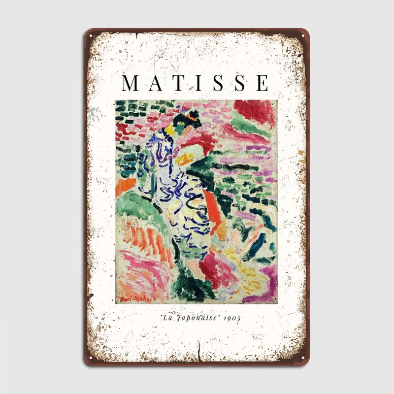 

Цветной Художественный постер Matisse, жестяной знак, винтажные металлические знаки для бара, ресторана, бара, украшение для стен в стиле ретро