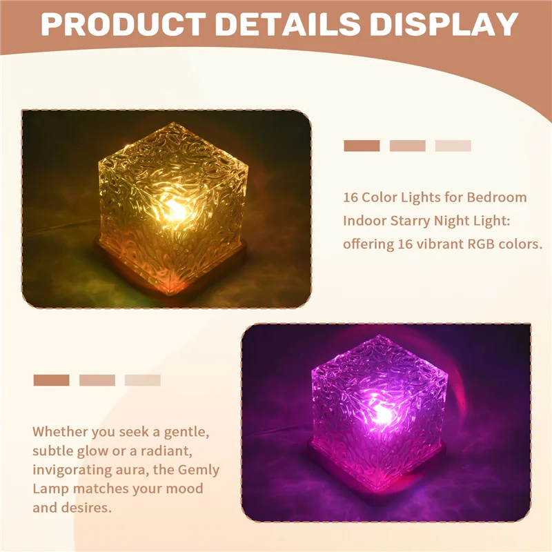 Aurora Northern Lights Lâmpada Ocean Wave Projetor 16 cores Luzes com efeito de onda de água para quarto-C