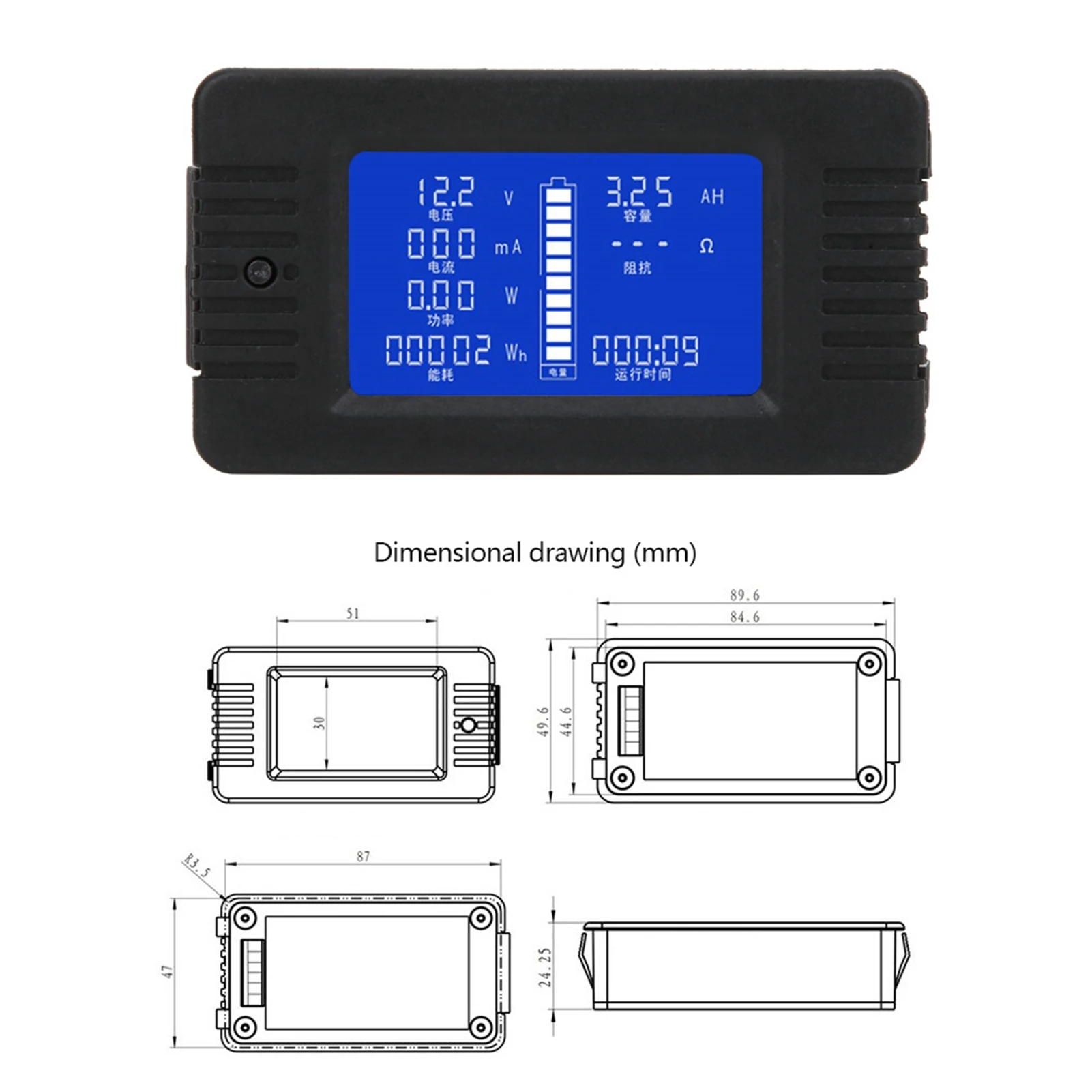 PZEM-015 Multifunctional Battery Meter Current Voltage Power Energy Consumption Capacity Tester with 200A Shunt Battery Monitor