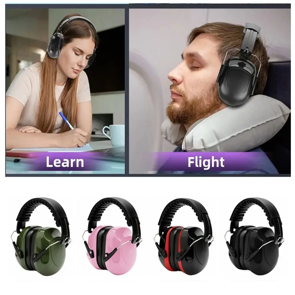 

Heavy Duty ABS Soundproof Earmuffs Foldable Adjustable Protective Headphones Safety Comfortable Ear Protector Study