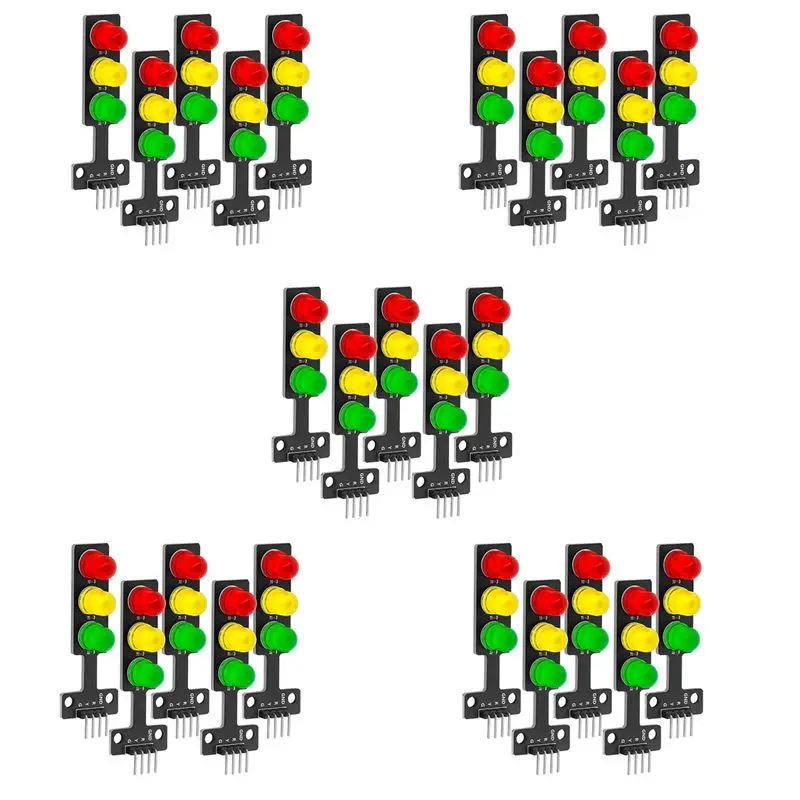 25X LED Traffic Light Module Creative DIY Mini Traffic Light 3.3-5V Compatible With For Arduino