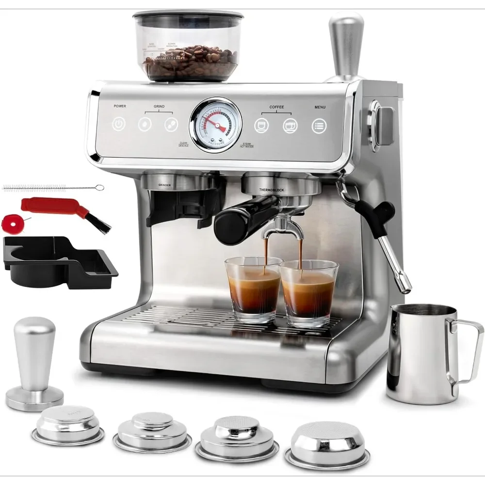 Espresso Machines for Home, Intelligent Temp Control, Cappuccino Machine with Milk Frother, Semi-Automatic Coffee Machines