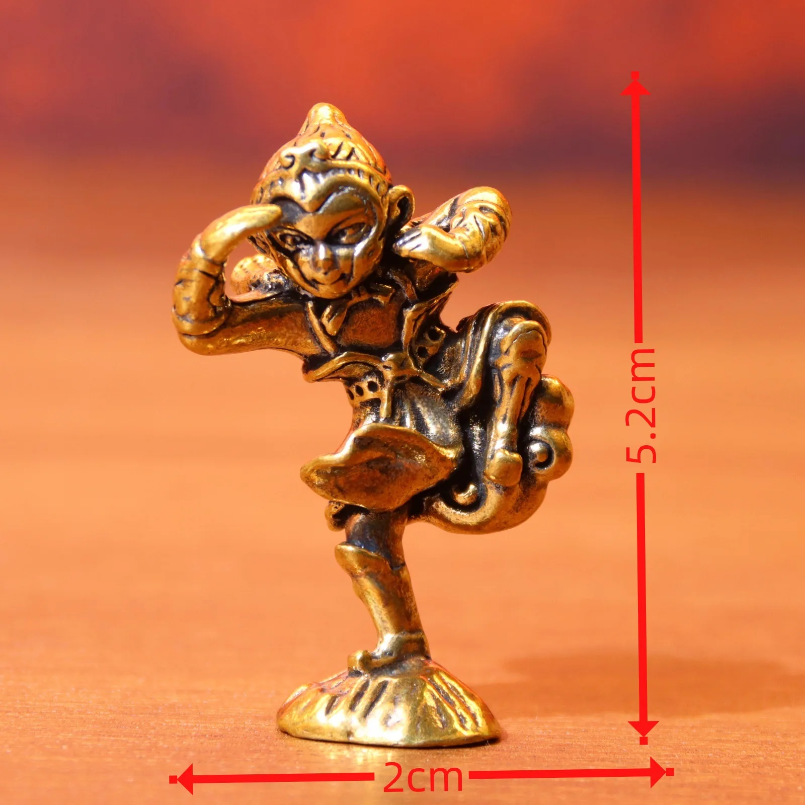 Brass Copper the Monkey King Desktop Ornament Sun Wukong Figurine Souvenir Decoration Tea pet Craft m356