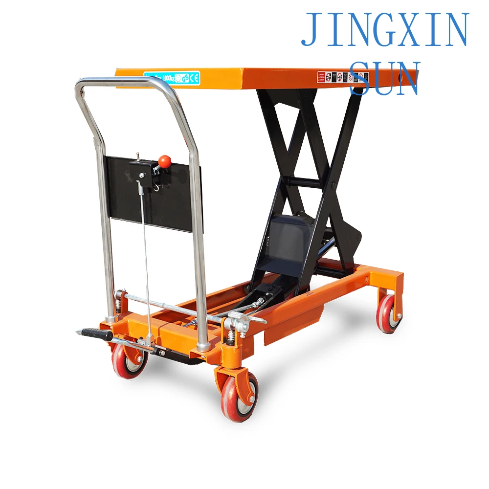 Scissor Lift Table for Manual Trolley Hydraulic Cart 772 lb 1102 lb 2204 lb 1500 mm Industrial Lifting Platform Heavy Duty