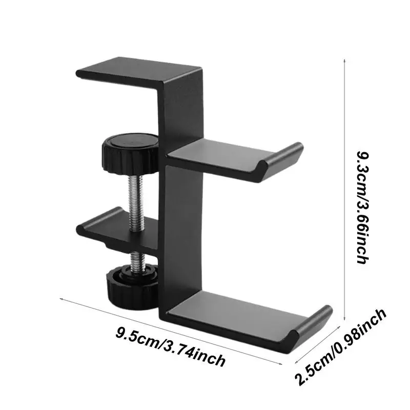 책상 헤드폰 행어 공간 절약형 헤드셋 후크 거치대, 다기능 헤드폰 스탠드 행어 거치대, 책상 아래 클램프 후크 마운트