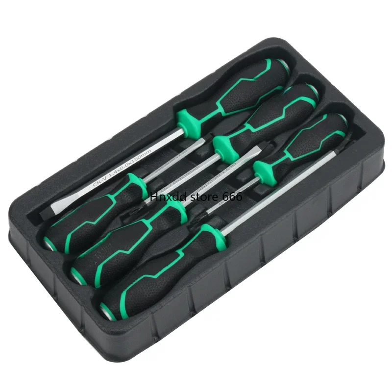 Screwdriver six-piece set household cross with magnetic head adsorption