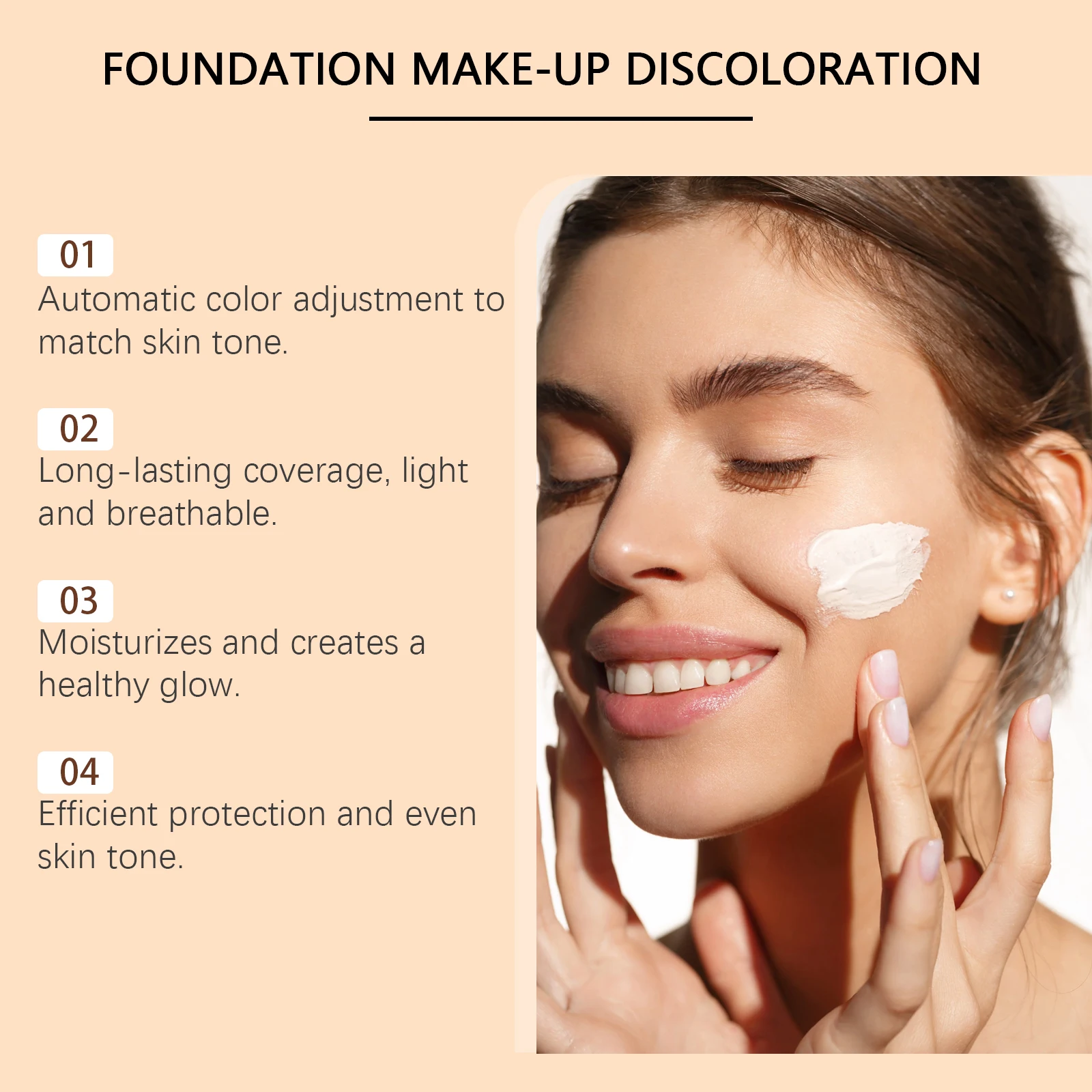 Jaysuing fond de teint maquillage décoloration longue durée hydratant nourrissant visage soins de la peau contrôle de l'huile tous les tons de peau