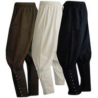 Adult Mens Medieval Renaissance Lounge Pirate Horseman Costume Loose Pants Viking Brown Navigator Leg Bandage Trouser