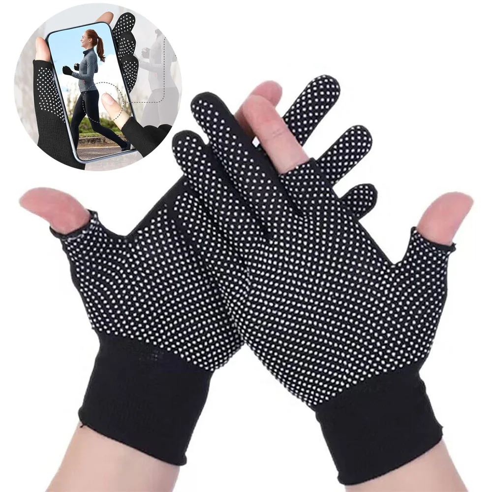 1/5/10 Pairs Cycling Fingerless Gloves Lightweight Men and Women Half-Finger Anti-Slip Fingerless Work Gloves for Motorcycle