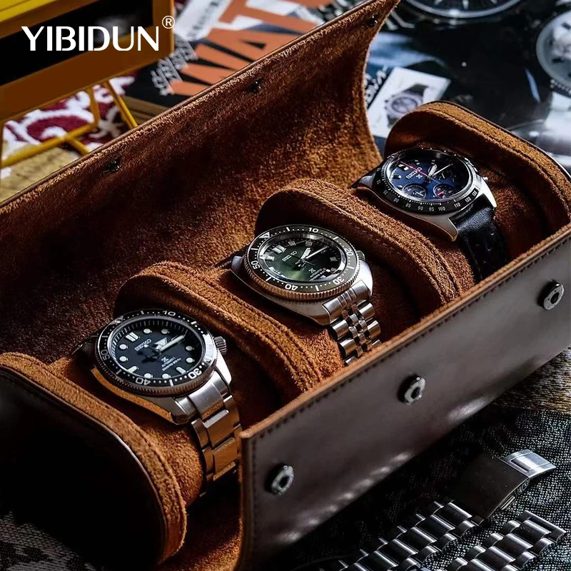 YIBIDUN Watch Bag 1 2 3 slots Luxury Microfiber skin Leather Watch Roll Watch Storage Box Travel Watch Case Gift Box Watch Pouch