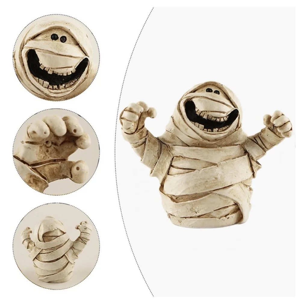 جديد الراتنج اليقطين رئيس الحلي المد اللعب شبح المشهد الديكور الحرفية الصغيرة سطح المكتب زينة عيد الهالوين #2