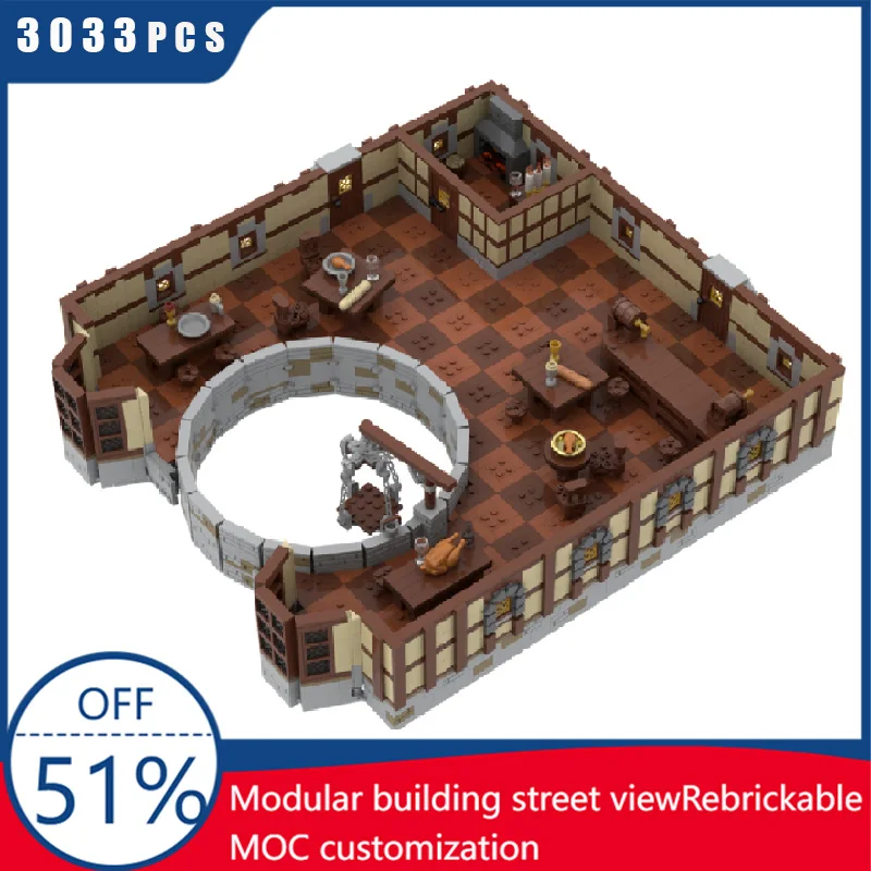 

3033 PCS MOC Creative City Street View Underground Tavern Model Architecture Building Blocks DIY Kid Assembly Bricks Toys Gifts