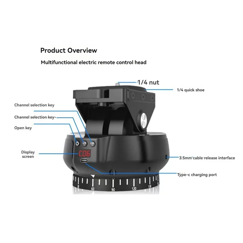 

Upgraded YT-1200 Auto Motorized Rotating Panoramic Remote Control Pan Tilt Video Tripod Stabilizer For Smartphone Cameras