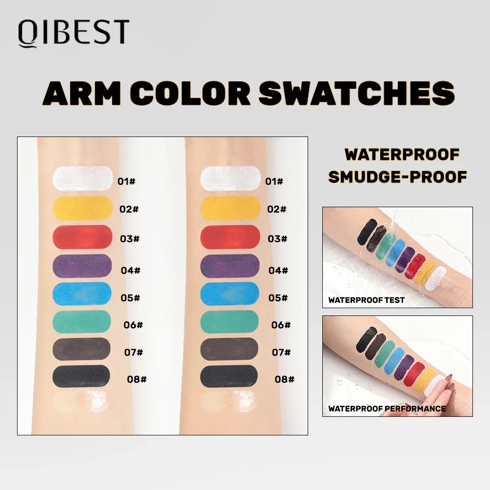 Qibest creme de sobrancelha colorido de ponta dupla, rímel à prova d'água e à prova de suor, sabonete em gel para sobrancelha, maquiagem duradoura, creme colorido para sobrancelhas