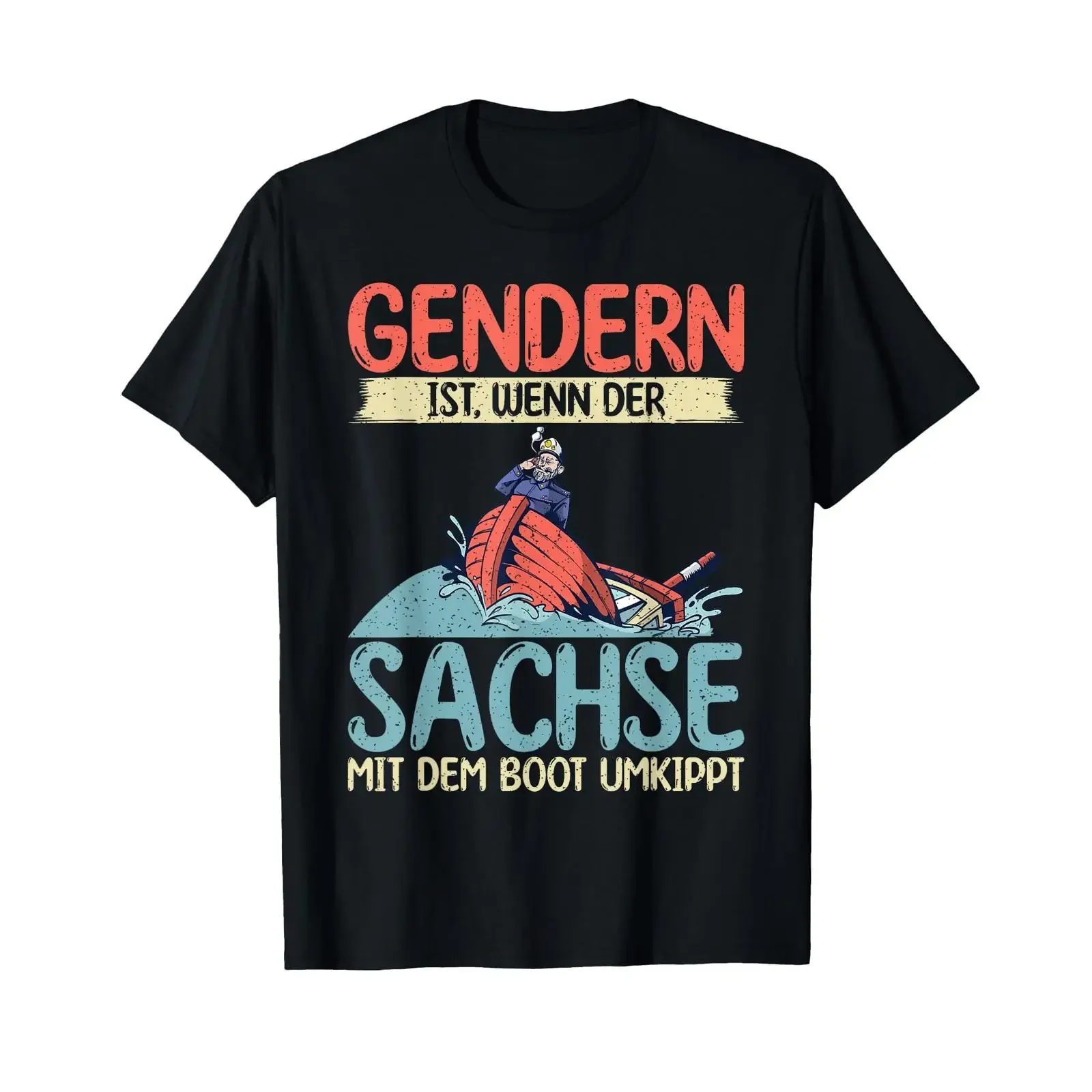 Gender inclusive language is when the Saxon capsizes his boat funny T shirt vintage Washed Slightly streetwear Unisex