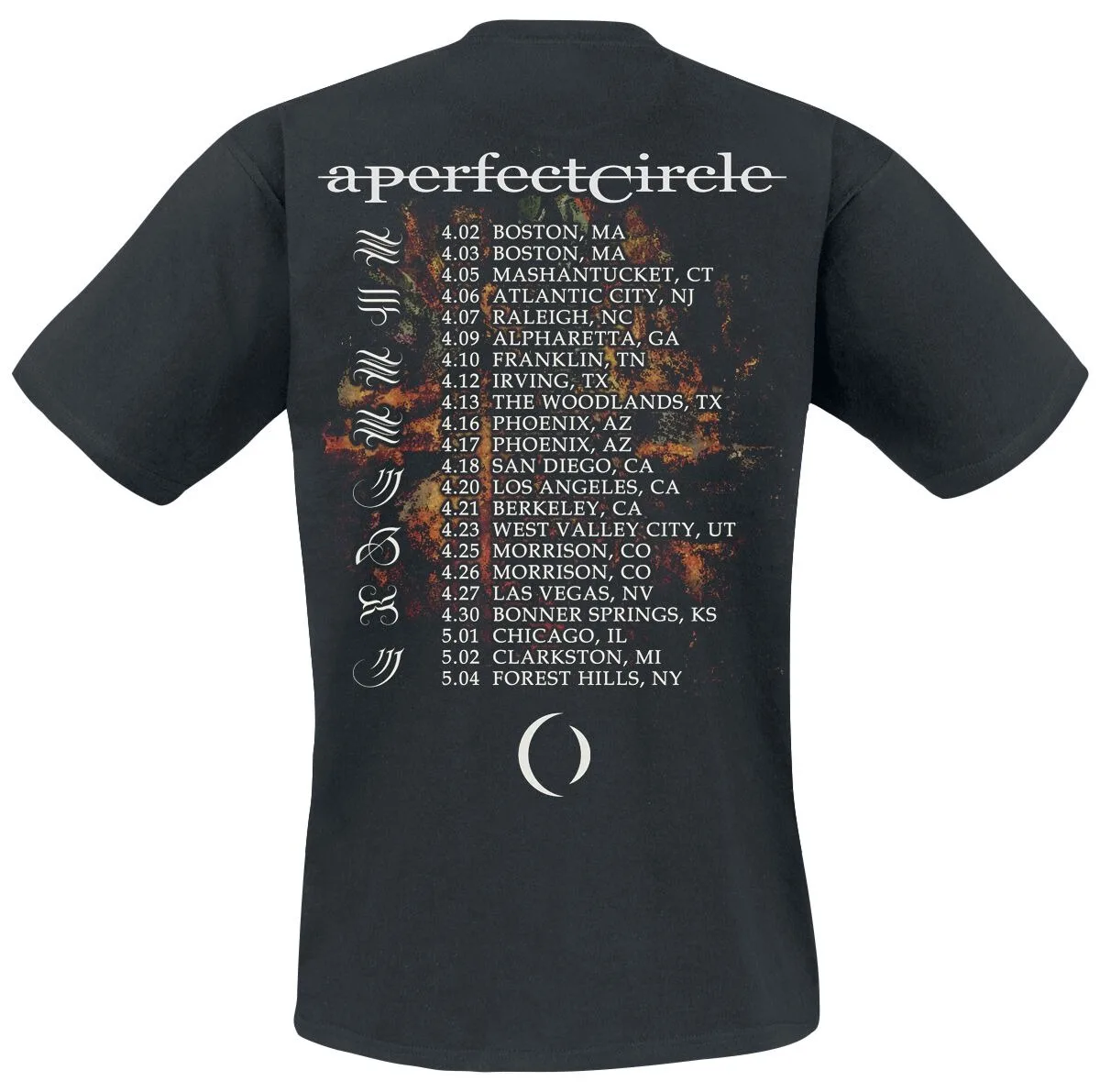 A Perfect Circle 2024 Tour Tee, Alternative Rock T-Shirt with Tree of Life Art & Band Logo Print, Band Fan Merch