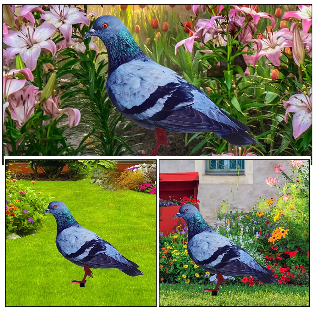 

2Pcs Garden Pigeon Stake Decorative Yard Sign Acrylic Lawn Ornament Outdoor Garden Decor Pigeon Yard Stake Lawn Sign