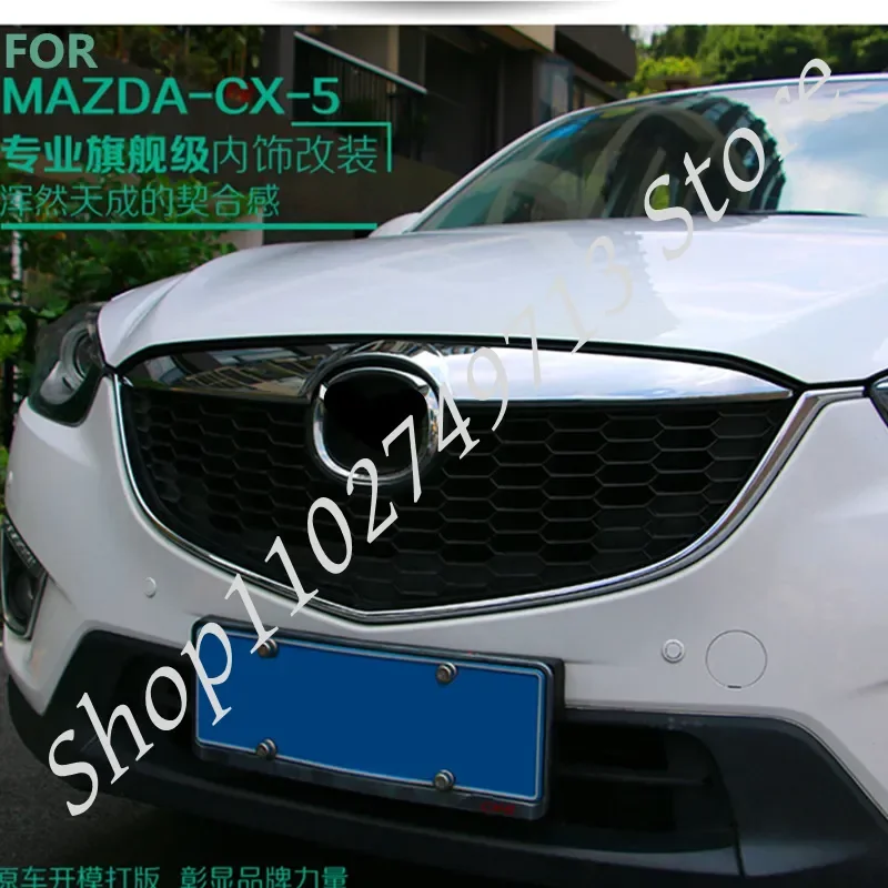 

Подходит для 2012-16 CX-5 CX5, Хромированная передняя сетчатая решетка для гриля, отделка, вставка, радиатор, крышка, украшение, молдинговая защита