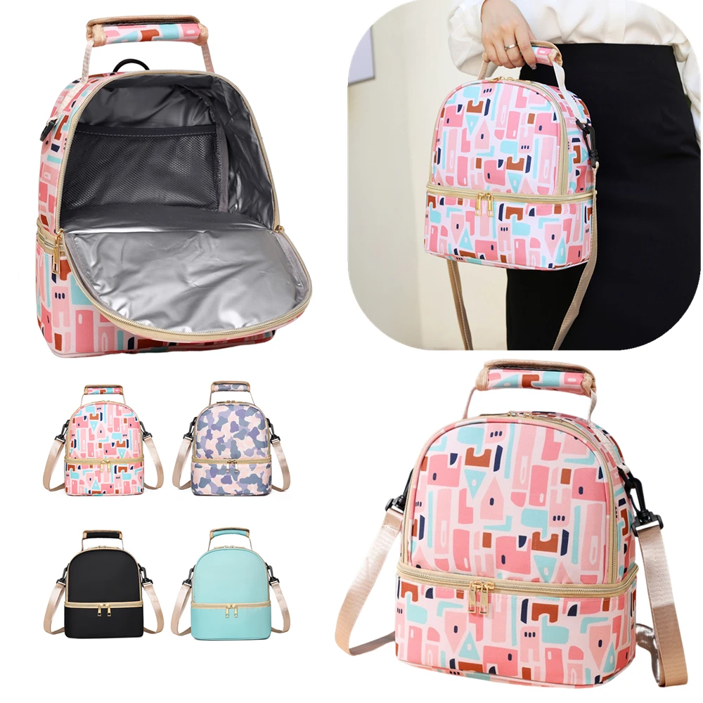 Isolierung Doppelschicht Baby Rucksack Reise Picknick Tragbare Lebensmittel Handtasche Mama Pflege Tasche Thermische Kühler Mittagessen Tasche für