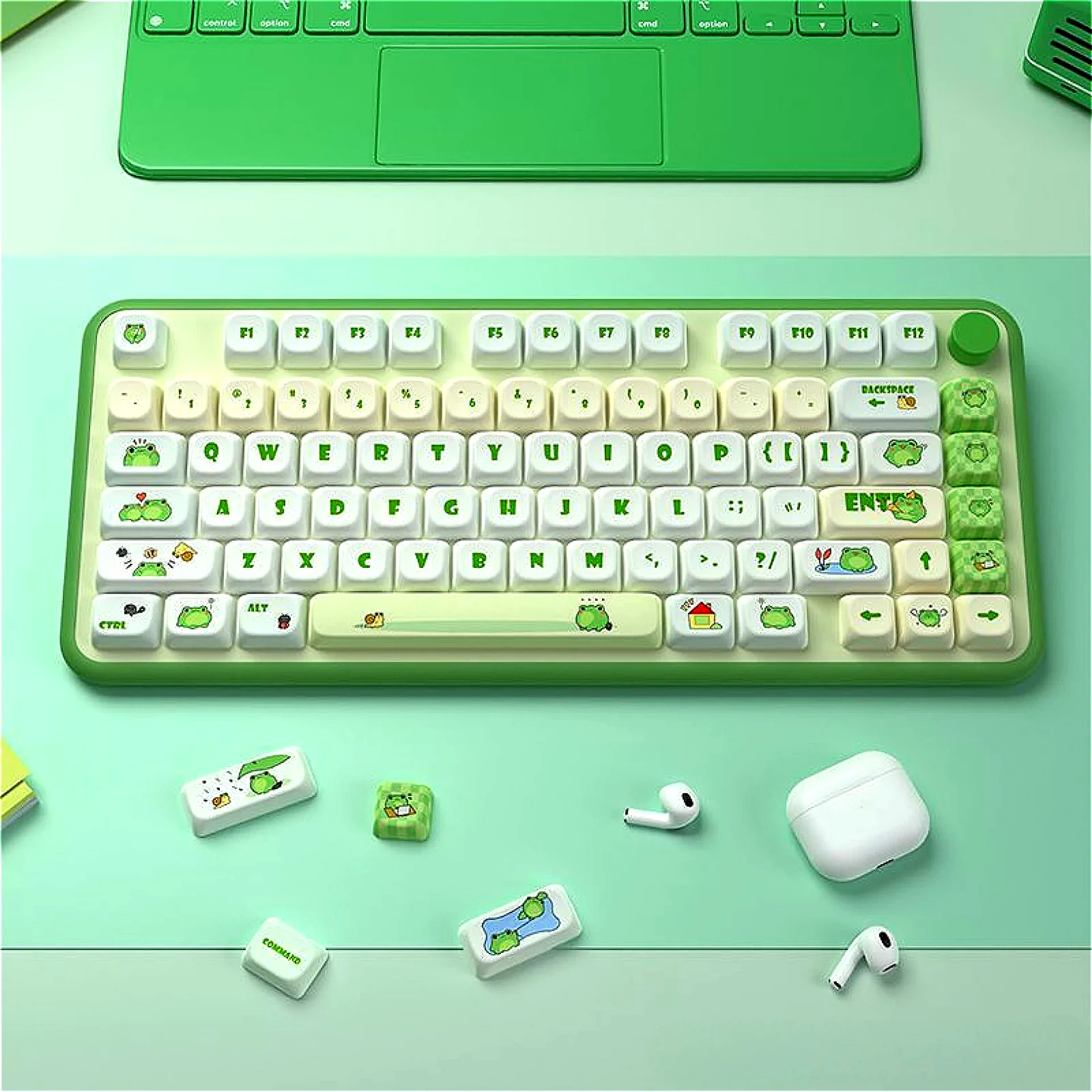 Little Frog Super Cute Keycap Set PBT 140 Keys Personalized for MX Switch 60/84/90/104/108 Gaming Mechanical Keyboards