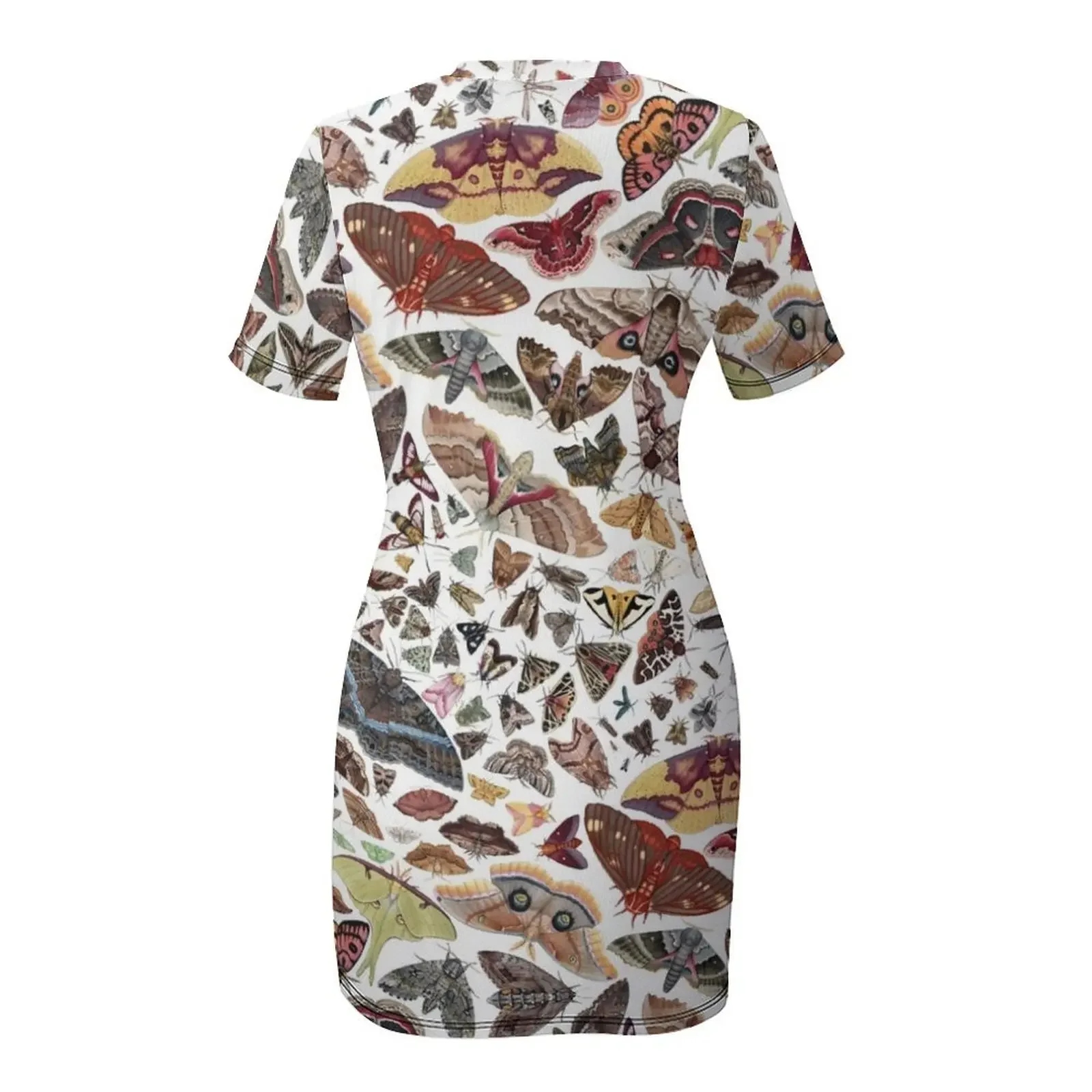 Abito a Maniche Corte con Motivo di Falene dell'America del Nord, Abbigliamento da Cerimonia, Vestiti da Donna, Abito per Ragazze, Abiti da Sera di Lusso 2025