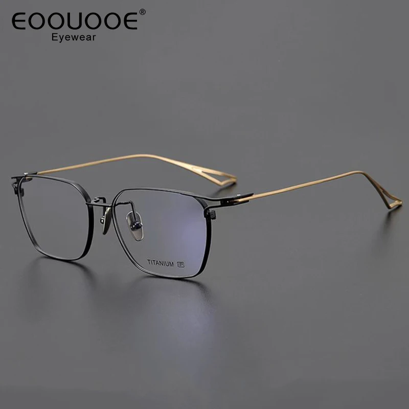 

54mm Men Women Glasses Frame Pure Titanium Square Optics Myopia Hyperopia Prescription High Nose Pad Design Sun Glasses Eyewear