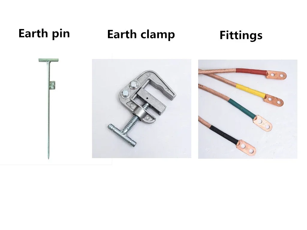 Jeu de fils de mise à la terre temporaire portable, sécurité des travaux de mise à la terre, haute tension