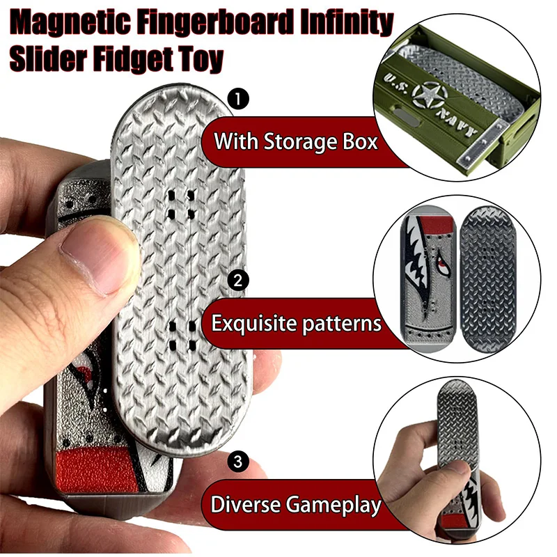 Tablilla Magnética Mini De Dedo – Juguete Fidget Portátil Para Hacer Trucos, Girar Y Deslizar, Ideal Para Concentrarse Y Aliviar El Estrés En Niños Y Adultos