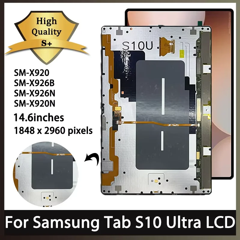 14.6''New For Samsung Tab S10 Ultra X920 X926 Display Touch Screen Digitizer SM-X926B SM-X926N SM-X920N Display