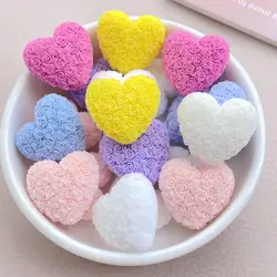 Resin Colorful Cartoon Rose love Flatback Stone 6PCS DIY Christmas Halloween Decor Figurines Scrapbook Accessories