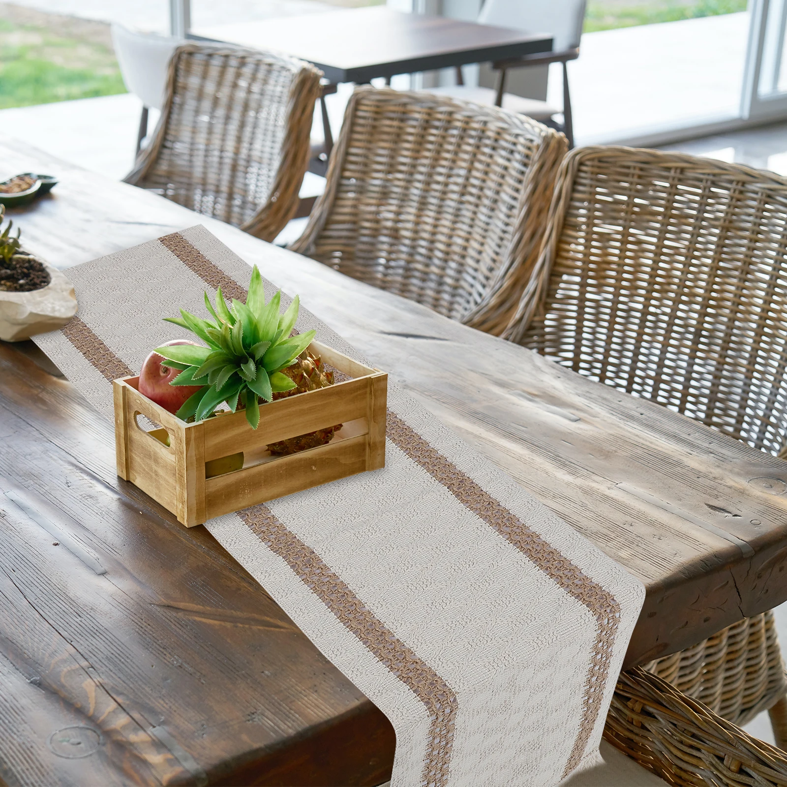 

Tassel Runner Linen Coffee Table Dining Decoration Kitchen Home Banquet Holiday Decor Washable Table Supplies