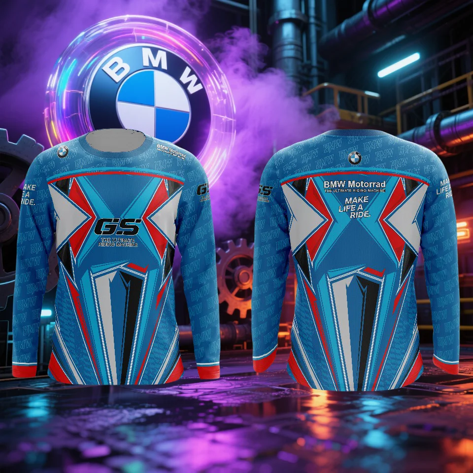 

Новая летняя гоночная футболка BMW, мужская футболка с длинными рукавами, футболка с принтом BMW, впитывающая пот, дышащая, быстросохнущая мото-футболка