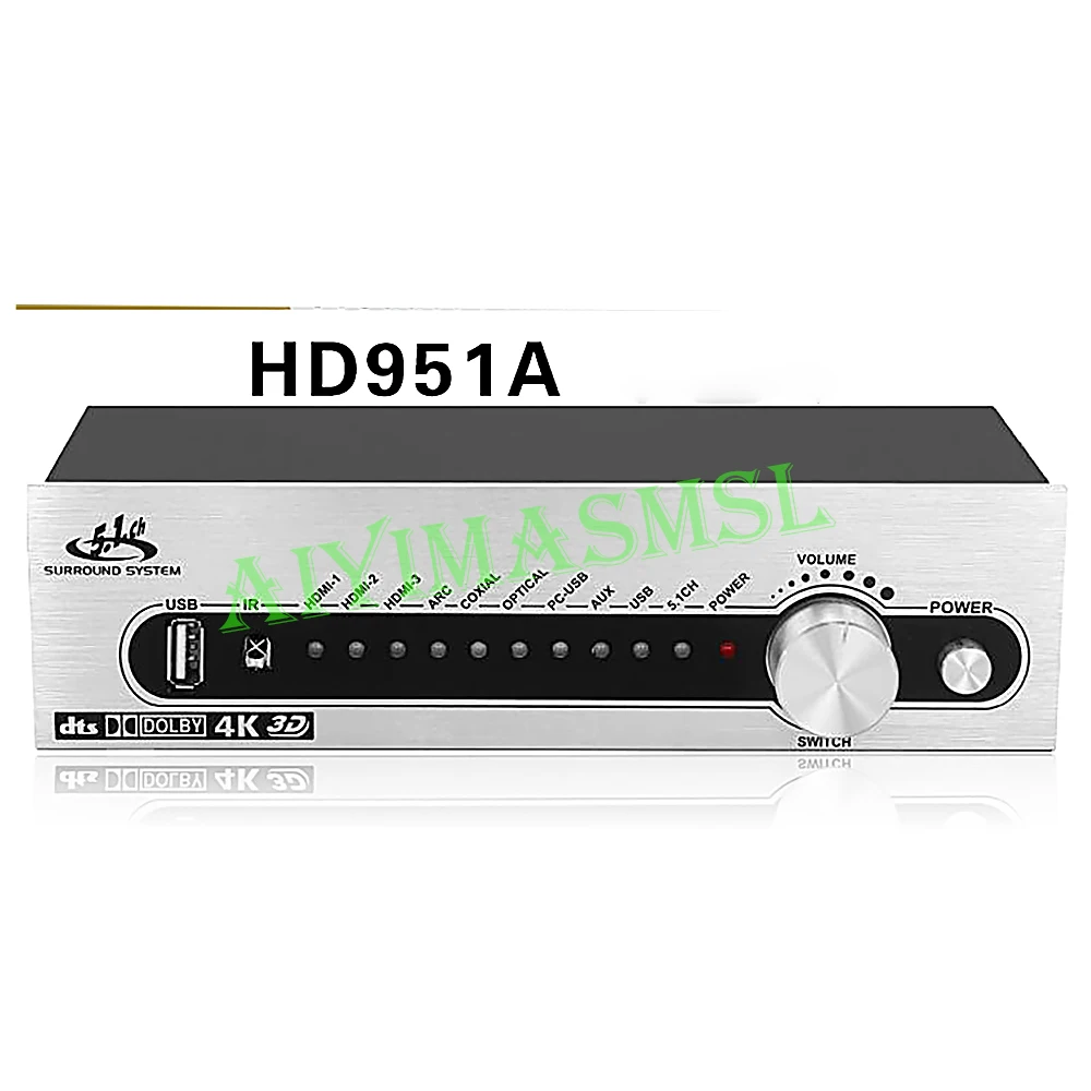 Amplificador Coaxial De Fibra SMSL AIYIMA, Separação De Áudio, AUX, Bluetooth 5.0, HDMI, Pré-amplificador Dolby 5.1 DTS, USB 2.0