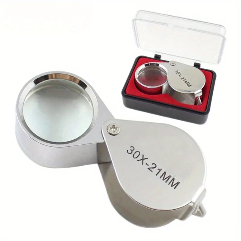 Folding Jewelry Appraisal Magnifying Glass 30x, Portable Mini Handheld Geological And Antique Appraisal