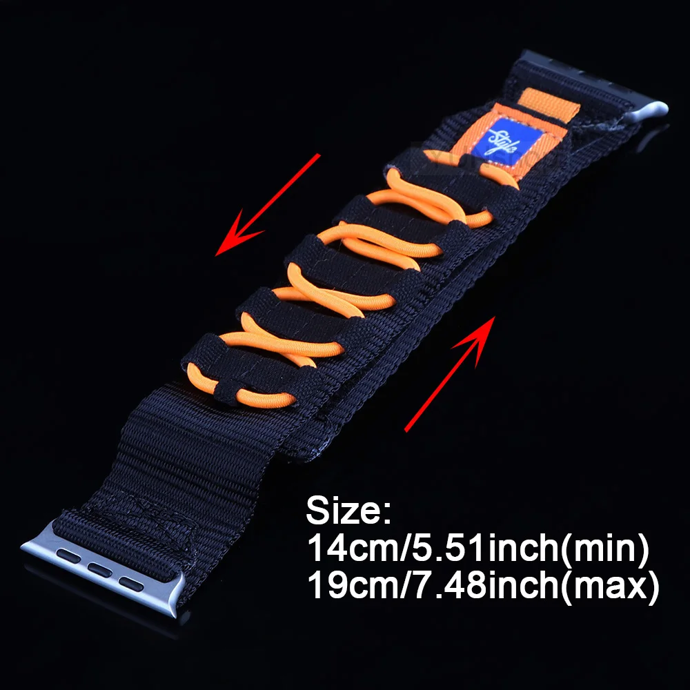 Wide Nylon Loop Strap For Apple Watch Band 9 8 7 45mm Ultra 2 49mm Breathable Outdoor Sport Band For iWatch 6 5 4 3 SE 44mm 42mm