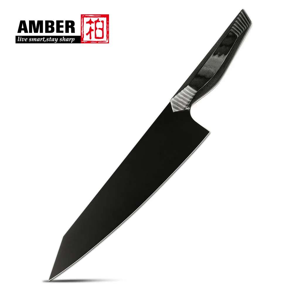 Japanese G10 Handle Chefs Kiritsuke knife Black Titanium Coating Nitrate Coated-High Carbon Steel 7CR17MOVS kitchen knife set