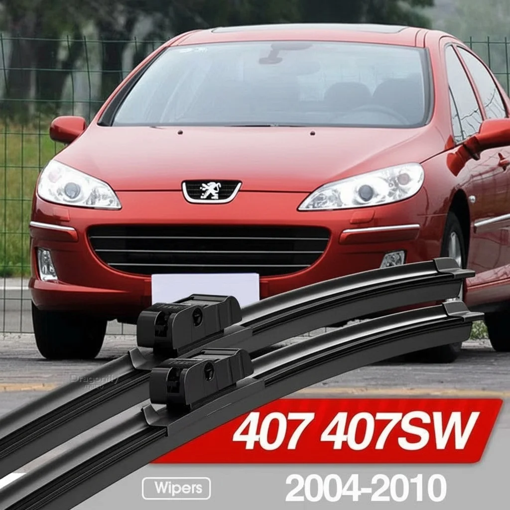 

Для Peugeot 407 407SW 2004-2010: Комплект из 2 щеток стеклоочистителя лобового стекла, аксессуары для окон 2005 2006 2007 2008 2009