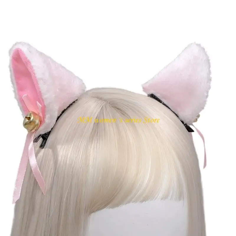Q39C 어린이와 성인을 위한 부드러운 봉제 고양이 귀 머리 클립 의상 사진 소품 액세서리