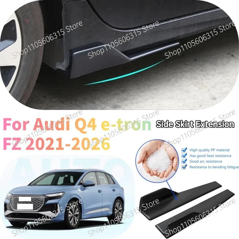 48cm Rear Bumper Splitter Apron Spoiler Side Skirt Extension Lip For Audi Q4 e-tron FZ 2021-2026 Car Styling Accessories