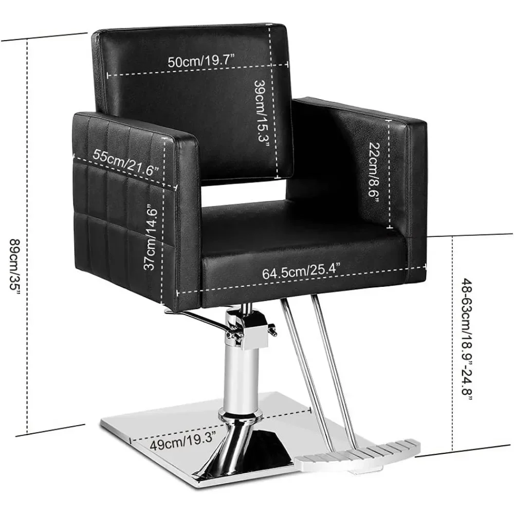 Cadeira de salão hidráulica para cabeleireiro, 360 graus rolamento giratória barbeiro cadeiras, todos os fins, beleza spa equipamentos, peso 330 lbs