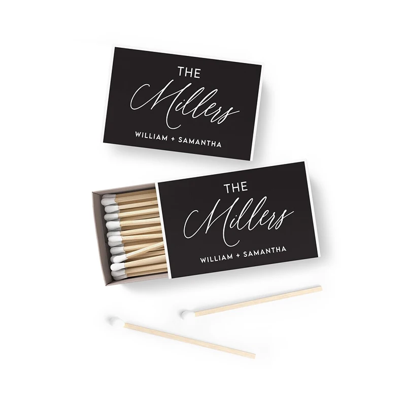 50/100 autocollants personnalisés pour boîtes d'allumettes, étiquettes de mariage sur mesure pour boîtes d'allumettes, cadeaux de fête, cadeaux de douche nuptiale et de fiançailles