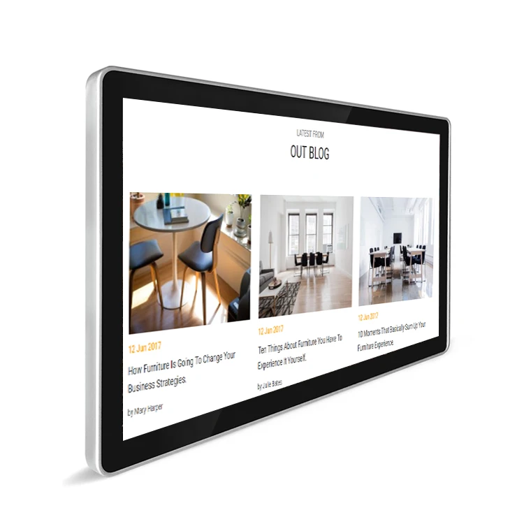 15.6 Inch Indoor Digital Signage Ad Playing Screen With Android 11 2GB RAM Built-in Wi-Fi & Speaker Wall Mount Advertising Board