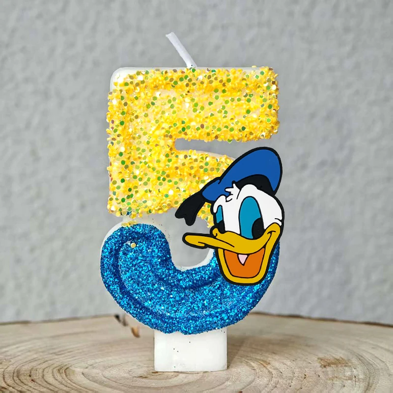 Schattige Donald Duck kaars nummer 0-9 voetbalkaars Donald Duck taartdecoratie jongens verjaardagsfeestje voor kinderen babyshower decoraties
