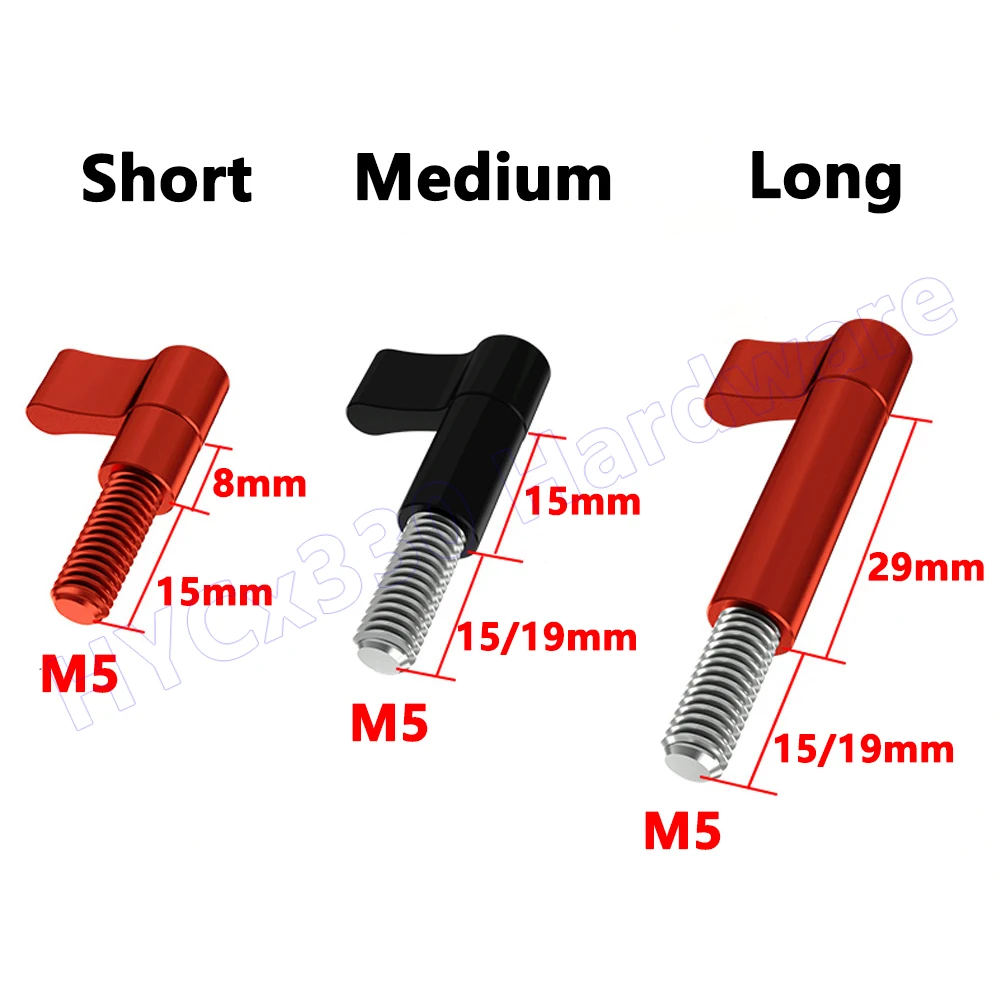 Thumb Screws M5 P=0.8mm Aluminum Alloy L Shape Screw Adjustable Handle Knob Tighten Bolts for DSLR SLR Action Camera Accessories