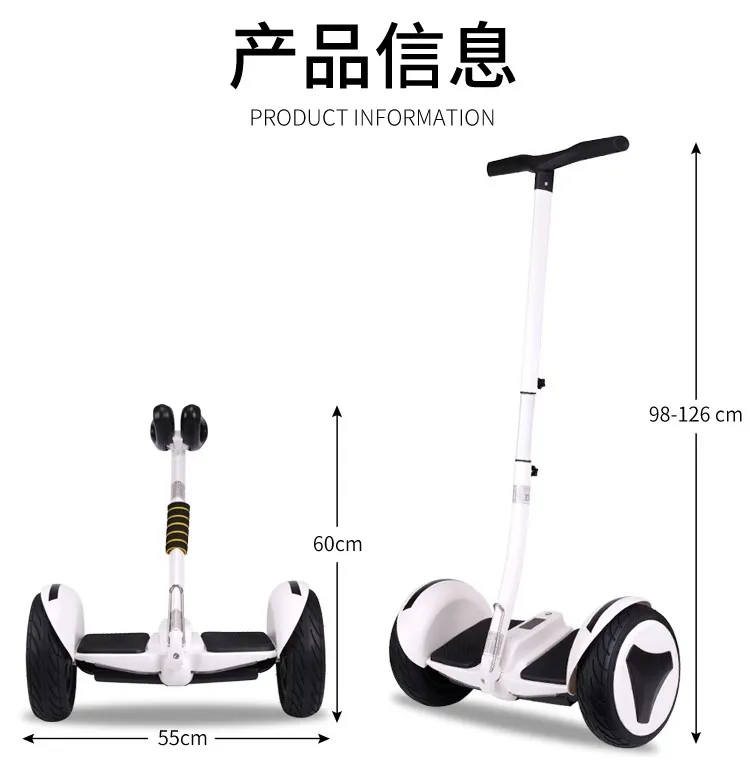 Double wheel intelligent with armrest rod electric 36V sports power support fast charging rod car